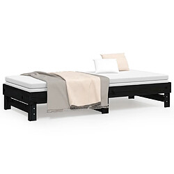 Acheter vidaXL Lit coulissant sans matelas noir 2x(80x200)cm