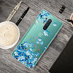 Coque en TPU impression de motifs souple fleur bleue pour votre OnePlus 8 Pro