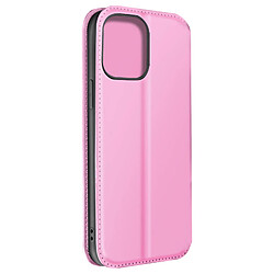 Avizar Étui pour iPhone 14 Pro Max Double Poche Support Collection Dual Pockets Rose