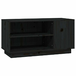 Maison Chic Meuble TV scandinave - Banc TV pour salon Noir 80x35x40,5 cm Bois de pin massif -MN22040