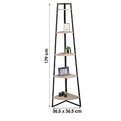 Avis Urban Living Etagère d'angle en métal et bois Colorado - L. 34 x H. 180 cm - Noir