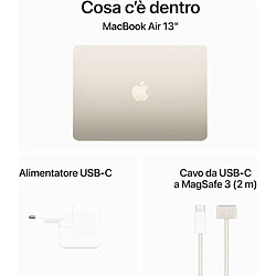 Acheter Apple MacBook Air Ordinateur portable 34,5 cm (13.6') Apple M M3 8 Go 256 Go SSD Wi-Fi 6E (802.11ax) macOS Sonoma Blanc