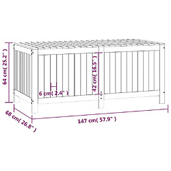 vidaXL Boîte de rangement de jardin Gris 147x68x64 cm Bois de pin pas cher