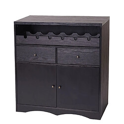 Mendler Armoire à vin HWC-F65, casier à bouteilles, en bois, 89x80x40cm ~ aspect chêne-noir