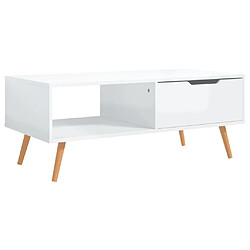 Maison Chic Tabls basse,Table Console pour salon Blanc brillant 100x49,5x43 cm Aggloméré -MN36512