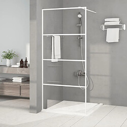 vidaXL Paroi de douche Blanc 90x195 cm Verre ESG transparent