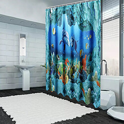 Avis Universal Dolphin rideaux de douche profonde polyester rideaux imperméables siège toilette tapis couvercle toilette serviette de bain