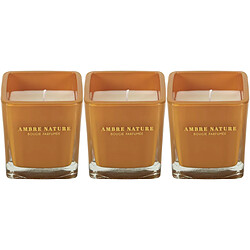 The Home Deco Factory Bougie parfumée carrée Nude 7 cm (Lot de 3) Moutarde.