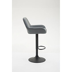 Avis Decoshop26 Tabouret de bar chaise haute lounge en synthétique gris pieds métal noir mat 10_0000094