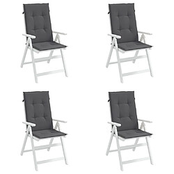 Avis vidaXL Coussins de chaise de jardin à dossier haut lot de 4 anthracite