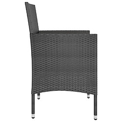 Maison Chic Jeu de 4 chaise,fauteil et tabouret de jardin 4 pcs 4 pcs Résine tressée Noir -GKD51477 pas cher