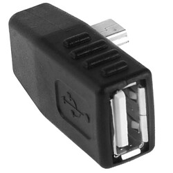 Avis Wewoo Adaptateur noir Mini USB Mâle vers USB 2.0 AF avec 90 Degrés Gauche Angle, Fonction OTG