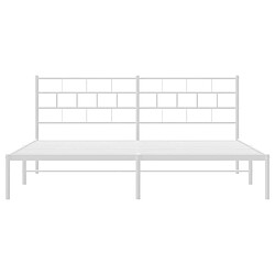 Maison Chic Lit adulte - Cadre de lit métal avec tête de lit,Structure du lit Contemporain pour chambre blanc 200x200 cm -MN60007 pas cher