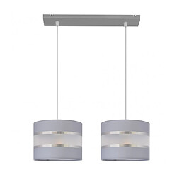 Helam Suspension Helen Tissu,Fer GrisArgenté 2 ampoules 95cm