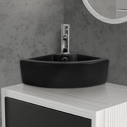 Acheter ML-Design Lavabo en Céramique Noir, 46x33x13 cm, Anguleux, Vasque à Poser/Mural, Lave-Mains avec Trop-plein, Évier pour la Salle de Bain/WC Invités, Design Moderne, sans Matériel de Montage