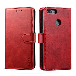 Wewoo Housse Coque Pour Huawei P Smart GUSSIM Business Style Étui en cuir à rabat horizontal avec support et fentes cartes et portefeuille rouge