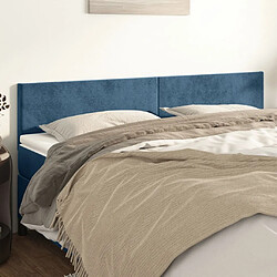 Maison Chic Lot de 2 Têtes de lit design Bleu pour chambre - Décoration de lit foncé 80x5x78/88 cm Velours -MN33937