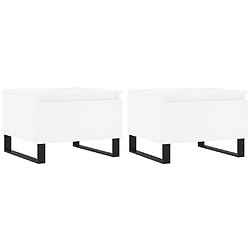 Maison Chic Lot de 2 Tables basses,Table Console pour salon blanc 50x46x35 cm bois d'ingénierie -MN98764