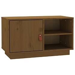 Maison Chic Meuble TV scandinave - Banc TV pour salon Marron miel 70x34x40 cm Bois de pin massif -MN91783