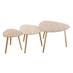 Atmosphera, Createur D'Interieur 3 Tables d'appoint bois Mileo - Marron