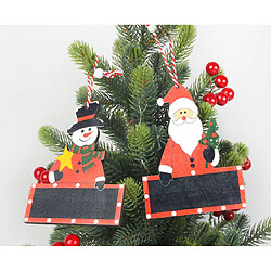 C157 2PCS Ornement de Noël Ornement en bois Santa Snowman Petite pendentif Arbre de Noël Décoration Pendentif Ornements de Noël