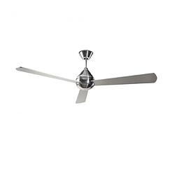 Leds C4 Plafonnier ventilateur Tupai Acier Nickel satiné 43,5 Cm