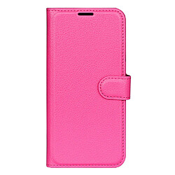 Etui en PU texture litchi, fermoir magnétique avec support rose pour votre Samsung Galaxy A03 (EU Version)