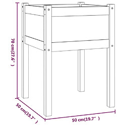 vidaXL Jardinières d'extérieur 2 pcs 50x50x70 cm bois de pin massif pas cher