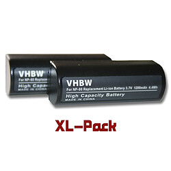 vhbw set 2 batteries 1200mAh (3.7V) pr appareil photo FujiFilm MX-1700, MX-1900, MX-2700, MX-2900, MX-4800, MX-4900, MX-6800, MX-6900, NP-80, NP-80e