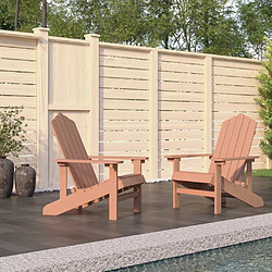 Maison Chic Lot de 2 Chaises de jardin,Fauteuil d'extérieur Adirondack PEHD Marron -MN56403