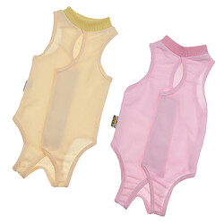 Avis 2pcs après rasage usure quotidienne costume de récupération pour chat chien rose et jaune l