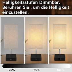 Acheter NETTLIFE Lampe de table tactile lampe de chevet USB - lampe de table noire E27 rechargeable veilleuse vintage avec fonction de charge dimmable