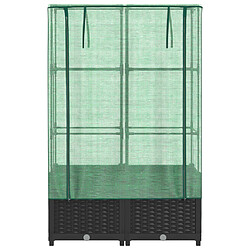 Avis vidaXL Jardinière surélevée avec housse aspect rotin 80x40x138 cm