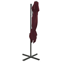 Acheter Helloshop26 Parasol déporté à double toit 250 x 250 cm rouge bordeaux 02_0008570