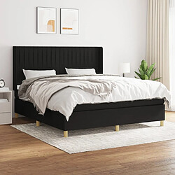 Maison Chic Lit Adulte - Lit simple Lit à sommier tapissier avec matelas moelleux - Meuble de Chambre - Noir 180x200 cm Tissu -MN70261