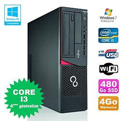 PC Fujitsu E720 E85+ SFF Core I3-4130 3.4GHz 4Go 480Go Graveur WIFI W7 - Occasion