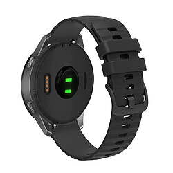 Bracelet en silicone points en forme de vague 18mm, réglable pour votre Garmin Venu 2S/Vivomove 3S/Vivoactive 4S - noir