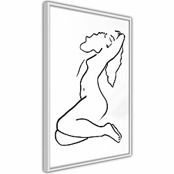 Paris Prix Affiche Murale Encadrée Coquettish Pose 20 x 30 cm Blanc