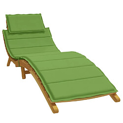 vidaXL Coussin de chaise longue vert mélangé 186x58x3 cm tissu