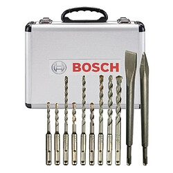 Bosch Set de forets et de burins 11pcs, SDS-Plus, dans un coffret en aluminium - 2608578765