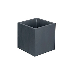 Jardinière carrée Volcania effet pierre 39,5 x 39,5 x 43,5 cm - 31 L - Gris anthracite - Eda