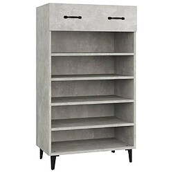 Maison Chic Armoire à Chaussures Gris béton,Meuble de Rangement à Chaussures 60x35x105 cm Bois d'ingénierie -MN77399