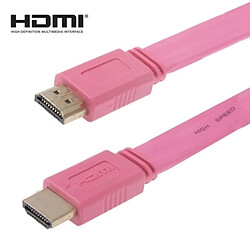 Wewoo Câble or et rose Version 1.4, plaqué HDMI vers HDMI 19Pin plat, support HD TV / XBOX 360 / PS3 Playstation 3 / projecteur / lecteur DVD etc, longueur: 1,5 m