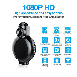 Chrono Caméra espion 1080P Mini caméra d'enregistrement de caméra de transport, mini caméra espion d'enregistrement portable rechargeable avec boucle, petit enregistrement vidéo en un clic C- 32 Go(Noir) pas cher