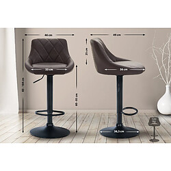 Avis Decoshop26 Tabouret de bar en synthétique marron pivotant avec repose-pieds métal noir coutures décoratives TDB10581