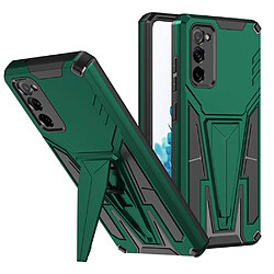 Coque en TPU anti-chute avec béquille en forme de V hybride vert pour votre Samsung Galaxy S20 FE/S20 Fan Edition/S20 FE 5G/S20 Fan Edition 5G