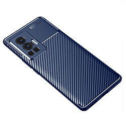 Coque en TPU antichoc, fibre de carbone ultra-mince, anti-chute bleu pour votre Vivo X70 Pro