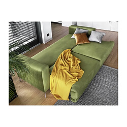 VENESETTI Canapé 3/4 places convertible et espace de rangement - vert - en tissu de qualité luxe, ELSA