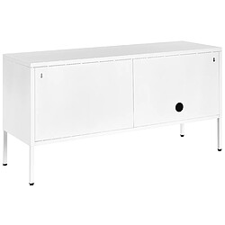 Beliani Commode à 2 portes en métal blanc MORLEY pas cher