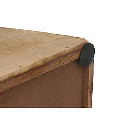 Mendler Tabouret HWC-L76, pouf en bois, bois massif industriel certifié MVG, naturel avec aspect métal pas cher